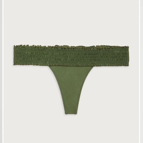 Frankie’s Bikinis Sophia Satin Micro Bikini Bottom in Sea Moss - Picture 4 of 7